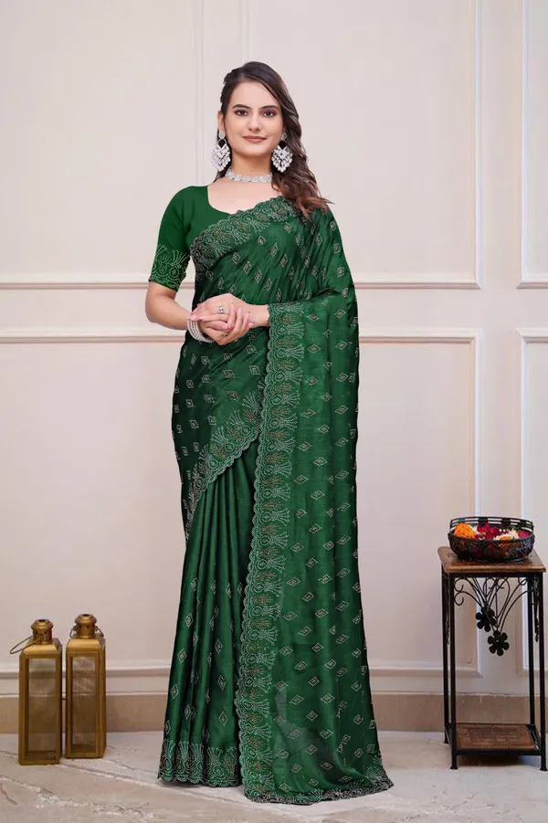 Green_Chiffon_Embroidered_Saree_For_Women