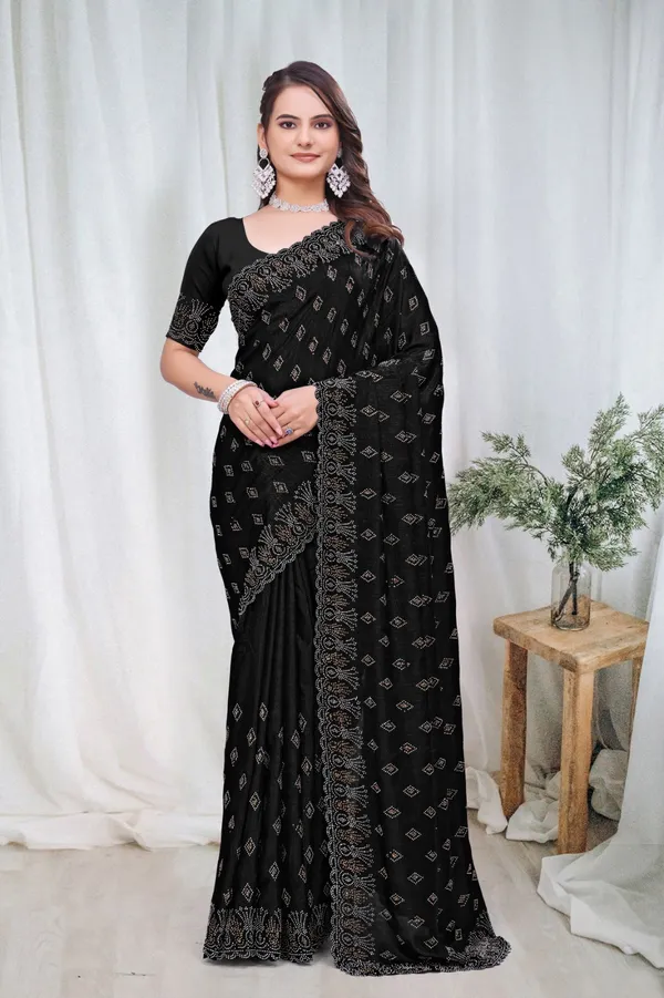 Black_Chiffon_Embellished_Saree_For_Women