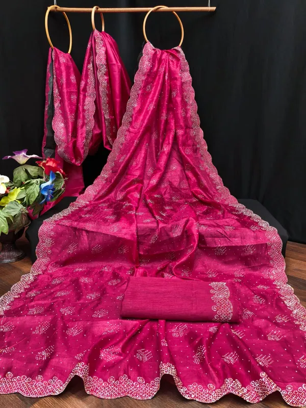Pink_Chiffon_Sequin_Embellished_Saree_For_Women