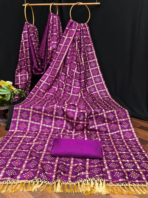 Purple_Chiffon_Bandhani_Print_Saree_For_Women