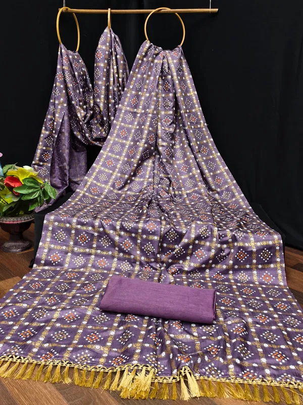 Purple_Chiffon_Bandhani_Print_Saree_For_Women