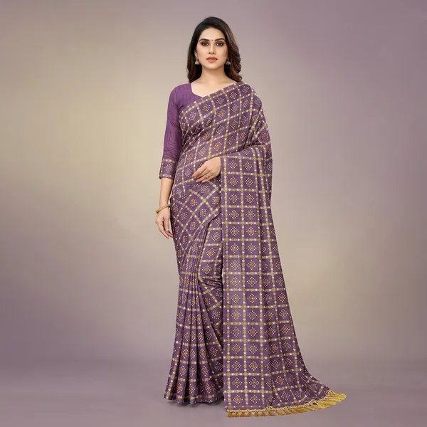 Purple_Chiffon_Bandhani_Print_Saree_For_Women
