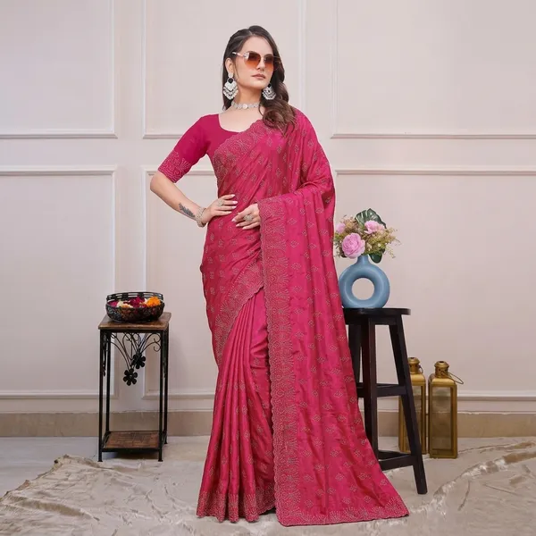 Pink_Chiffon_Embroidered_Silk_Saree_For_Women
