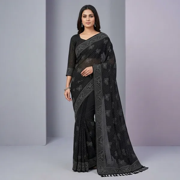 Black_Chiffon_Embellished_Saree_For_Women