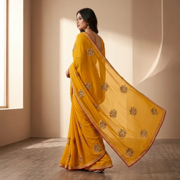 Yellow_Chiffon_Floral_Embroidered_Saree_For_Women