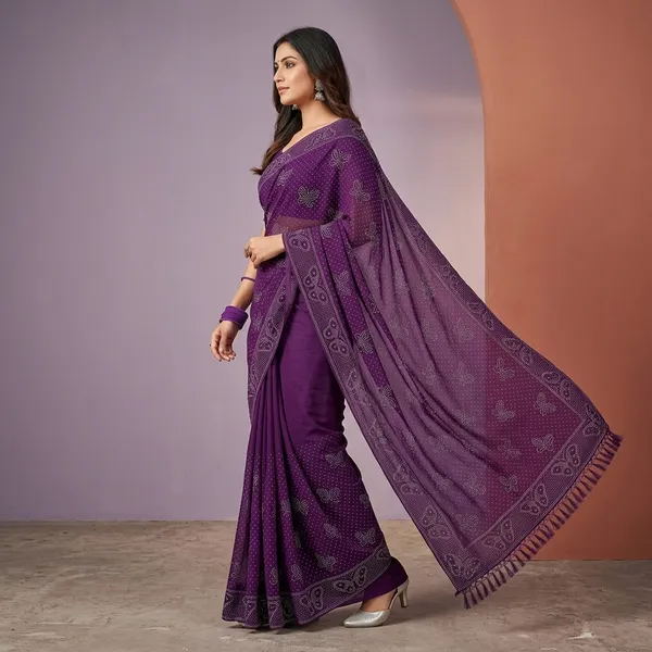 Purple_Chiffon_Paisley_Print_Saree_For_Women