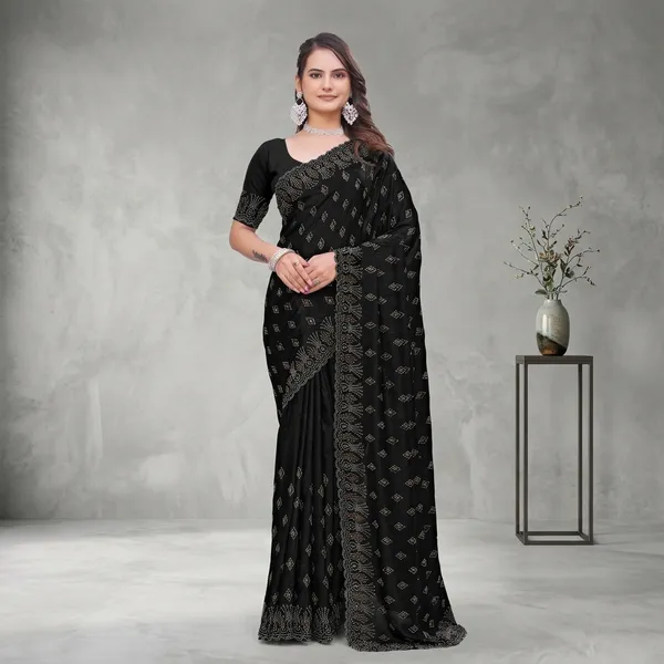 Black_Chiffon_Embellished_Saree_For_Women