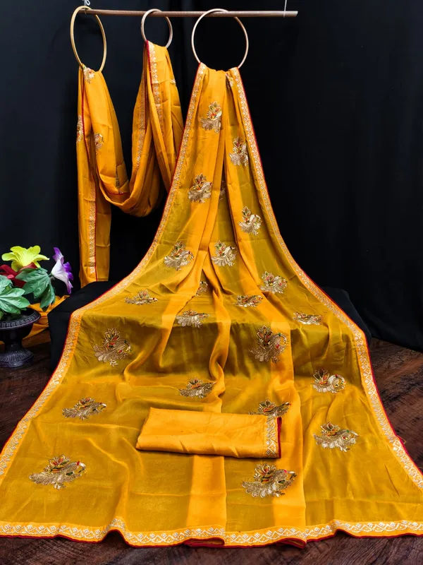 Yellow_Georgette_Embroidered_Saree_For_Women