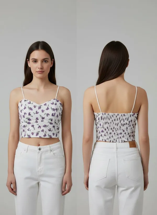 White_Nylon_Printed_Crop_Top_For_Women