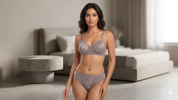Grey_Cotton-Net_Lace_Trim_Lingerie_Set_For_Women