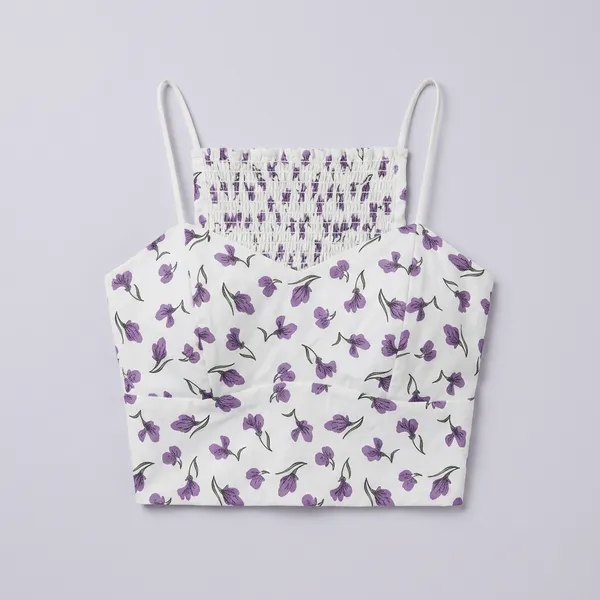 White_Nylon_Printed_Crop_Top_For_Women