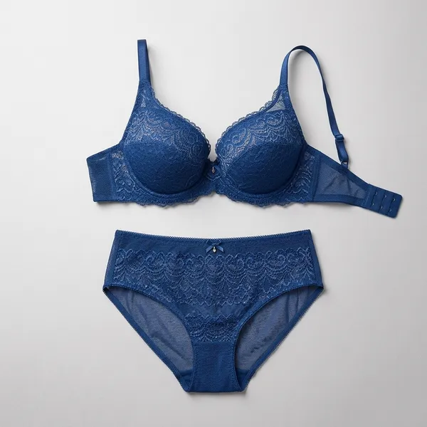 Blue_Cotton-Net_Lace_Padded_Lingerie_Set_For_Women