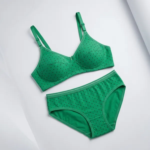 Green_Printed_Cotton_Lingerie_Set_For_Women