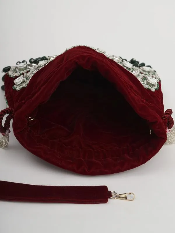 Maroon_Silk_Beaded_Embroidered_Potli_Bag_For_Women
