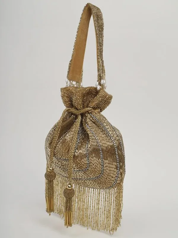 Brown_Silk_Pearl_Embroidered_Potli_Bag_For_Women