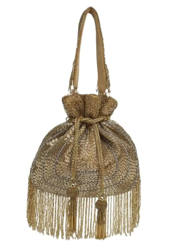 Brown_Silk_Pearl_Embroidered_Potli_Bag_For_Women