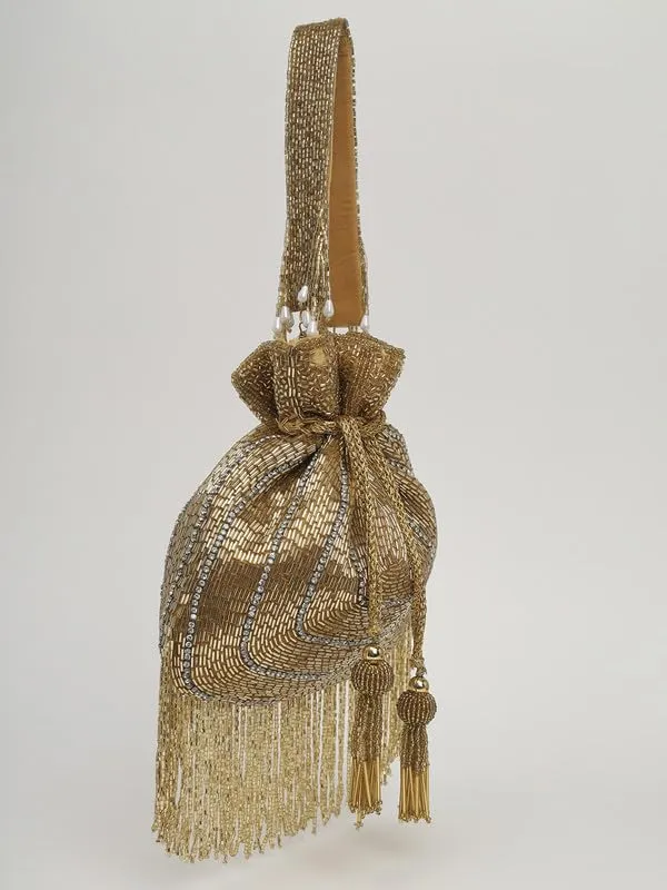 Brown_Silk_Pearl_Embroidered_Potli_Bag_For_Women
