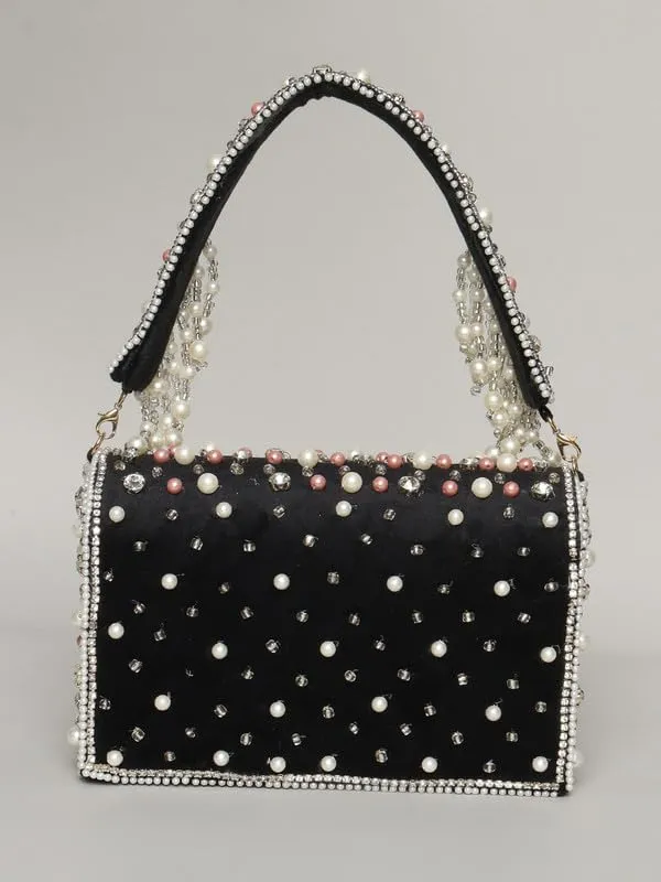 Black_Silk_Crystal_Pearl_Embellished_Potli_Bag_For_Women