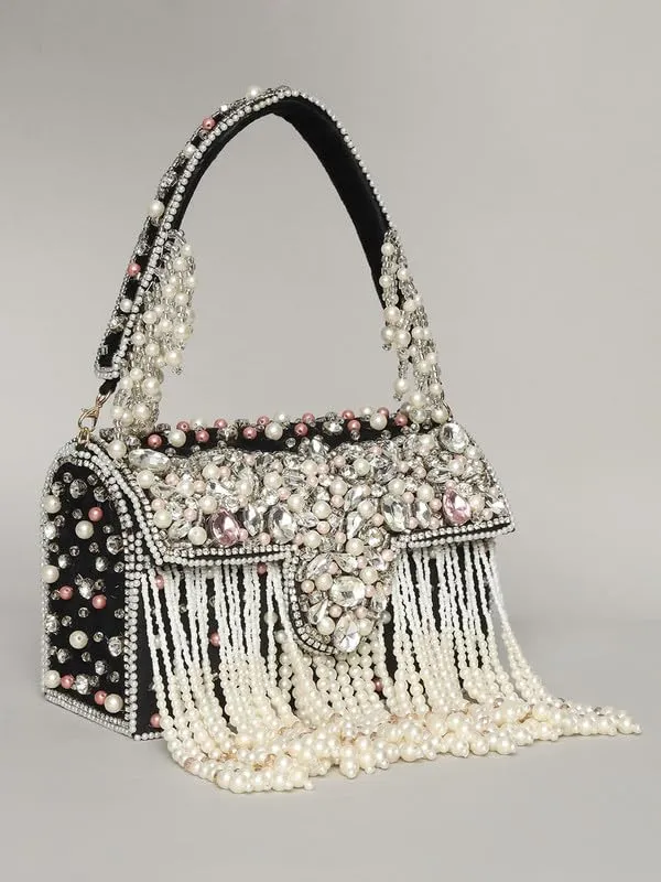 Black_Silk_Crystal_Pearl_Embellished_Potli_Bag_For_Women