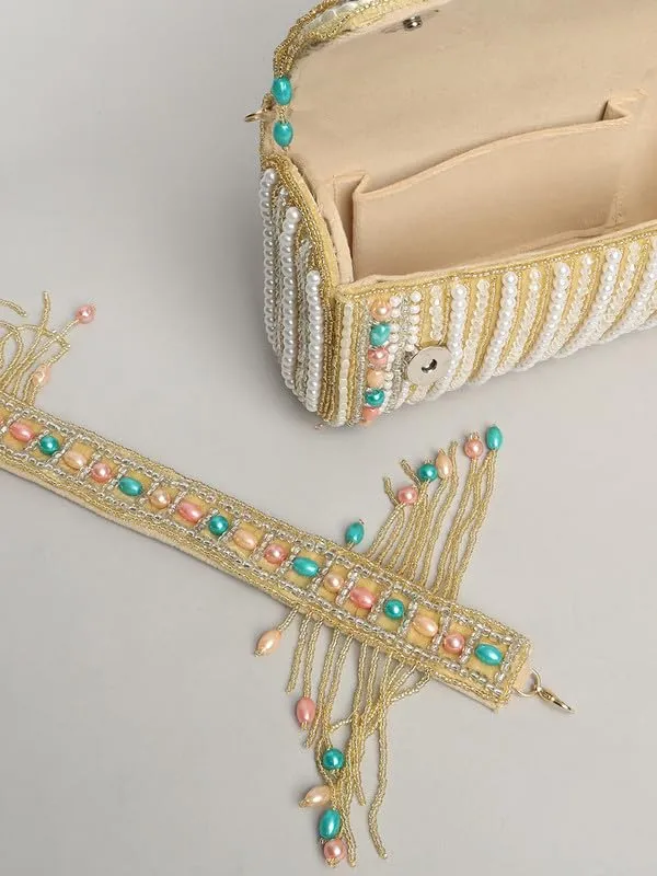 Multicolor_Silk_Crystal_Pearl_Embellished__Clutch_Bag_For_Women