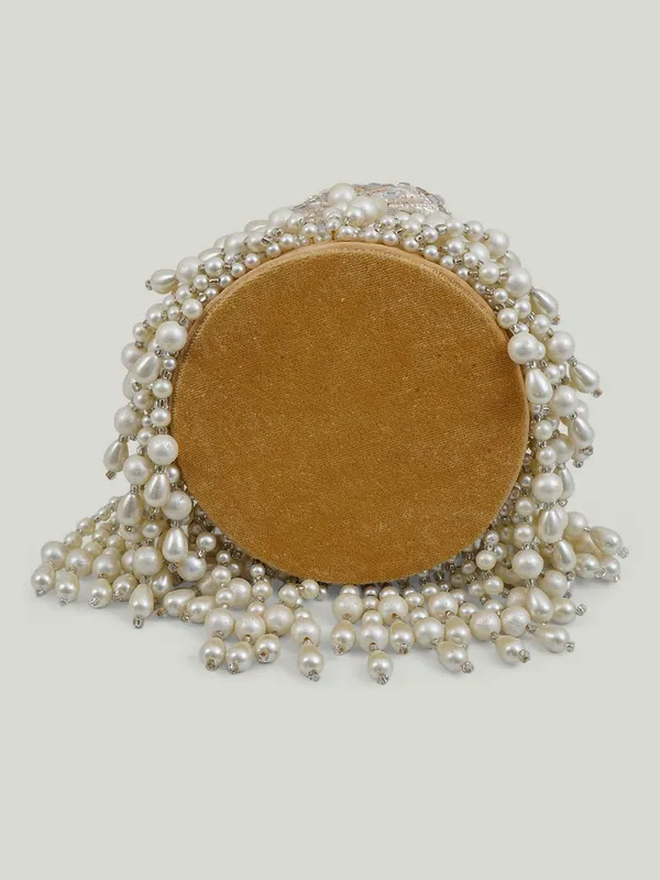 Gold_Silk_Pearl_Golden_Thread_Beaded_Potli_Bag_For_Women