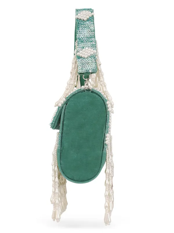 Green_Silk_Pearl_Crystal_Beaded_Premium_Handbag_For_Women