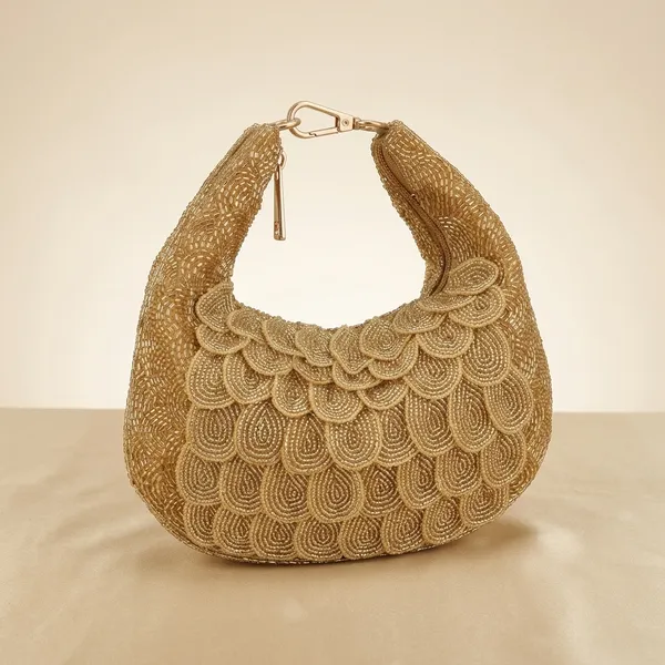 Golden_Silk_Beaded_Crescent_Premium_Handbag_For_Women