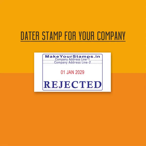 SELF_INK_STAMP_(REJECTED)_WITH_DATE_IN_CENTRE_AND_DUAL_COLOUR_IMPRESSION