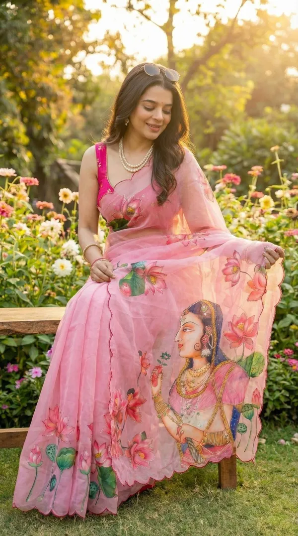 Blush_Pink_Anarkali_Print_Georgette_Saree_With_Delicate_Hand_Work_&_Blouse_Piece