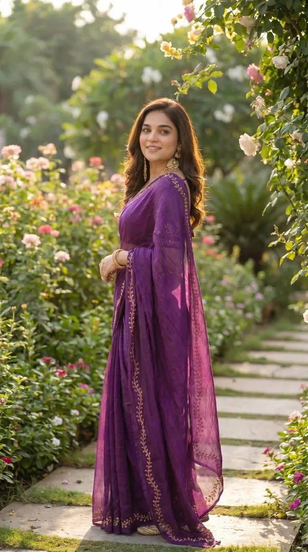 Deep_Purple_Space_Silk_Saree_with_Handwork_&_Blouse_Piece