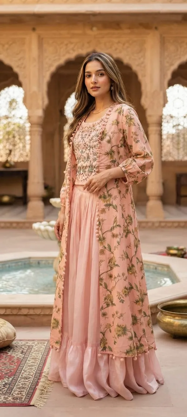 Blush_Pink_Floral_Jacket_Indo-western