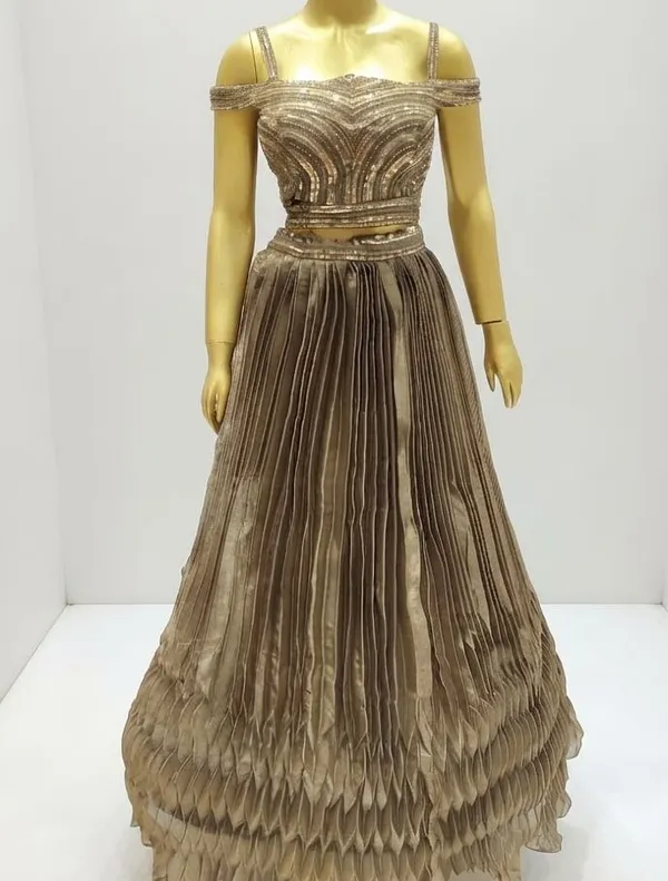 Champagne_Gold_Off-Shoulder_Pleated_Lehenga_with_Handwork