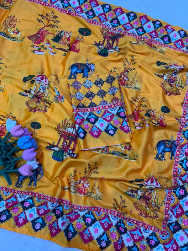 Mustard_Yellow_Soft_Crepe_Satin_Saree_with_Handwork_&_Blouse_Piece