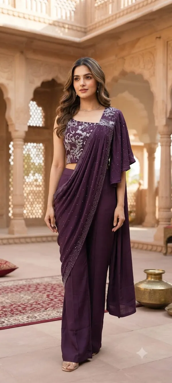 Deep_Purple_Flutter-Sleeve_Indo-western