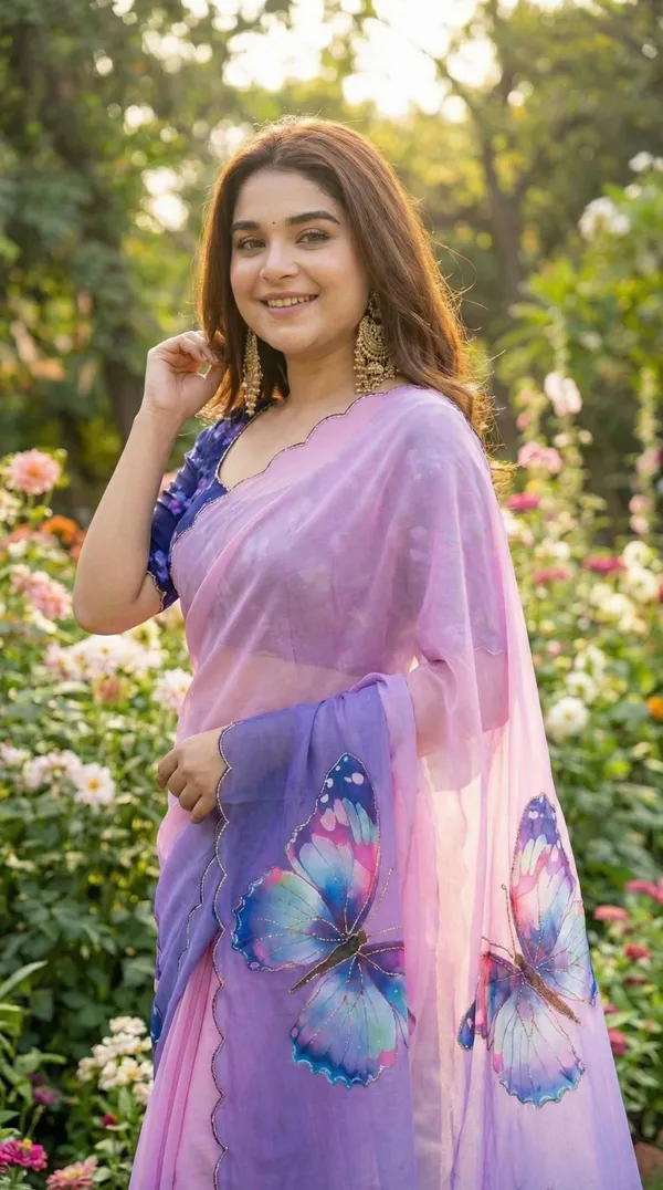 Lavender_Butterfly_Print_Georgette_Saree_With_Delicate_Hand_Work_&_Blouse_Piece