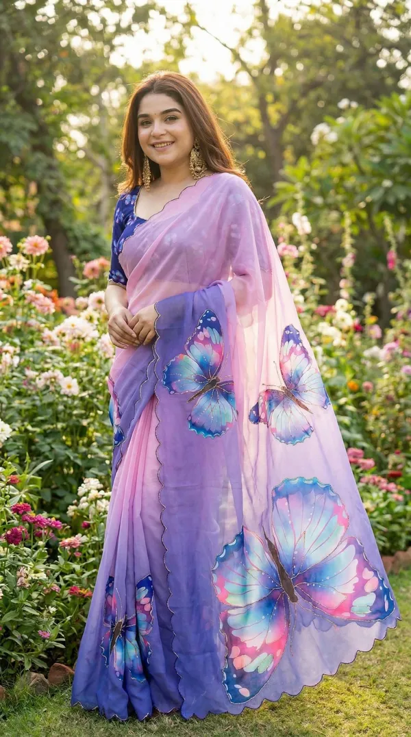 Lavender_Butterfly_Print_Georgette_Saree_With_Delicate_Hand_Work_&_Blouse_Piece