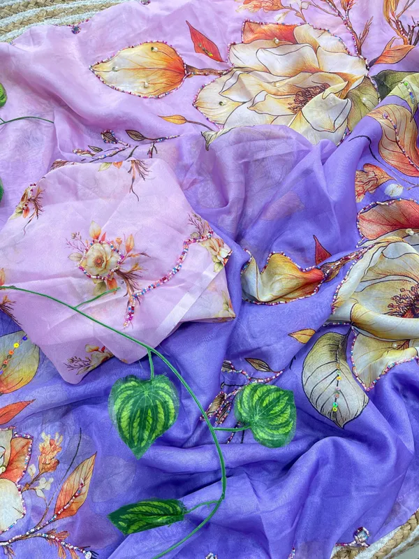 Lilac_Bloom_Chinon_Silk_Khatli_Saree_with_Hand_work_&_Blouse_Piece