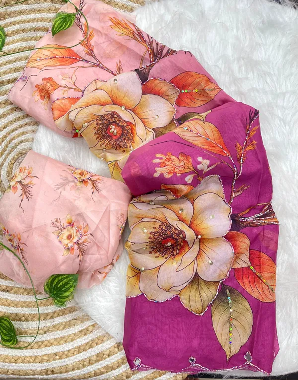 Magenta_Bloom_Chinon_Silk_Khatli_Saree_with_Hand_work_&_Blouse_Piece