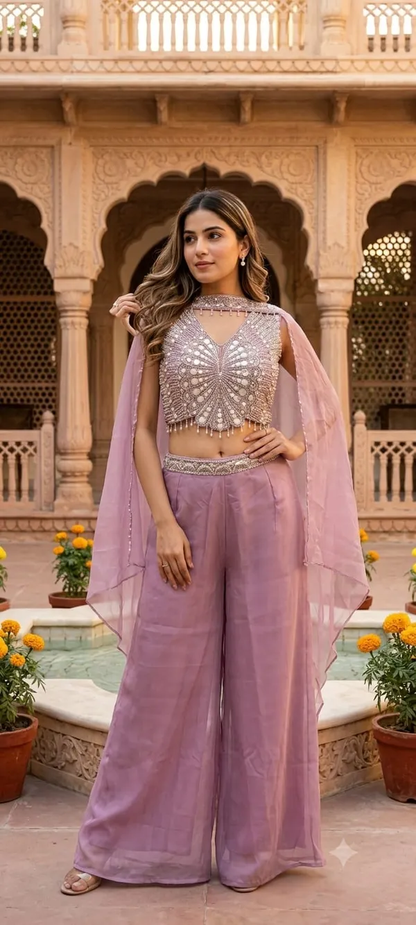 Mauve_Beaded_Butterfly_Cape_&_Palazzo_Set_Indo-western