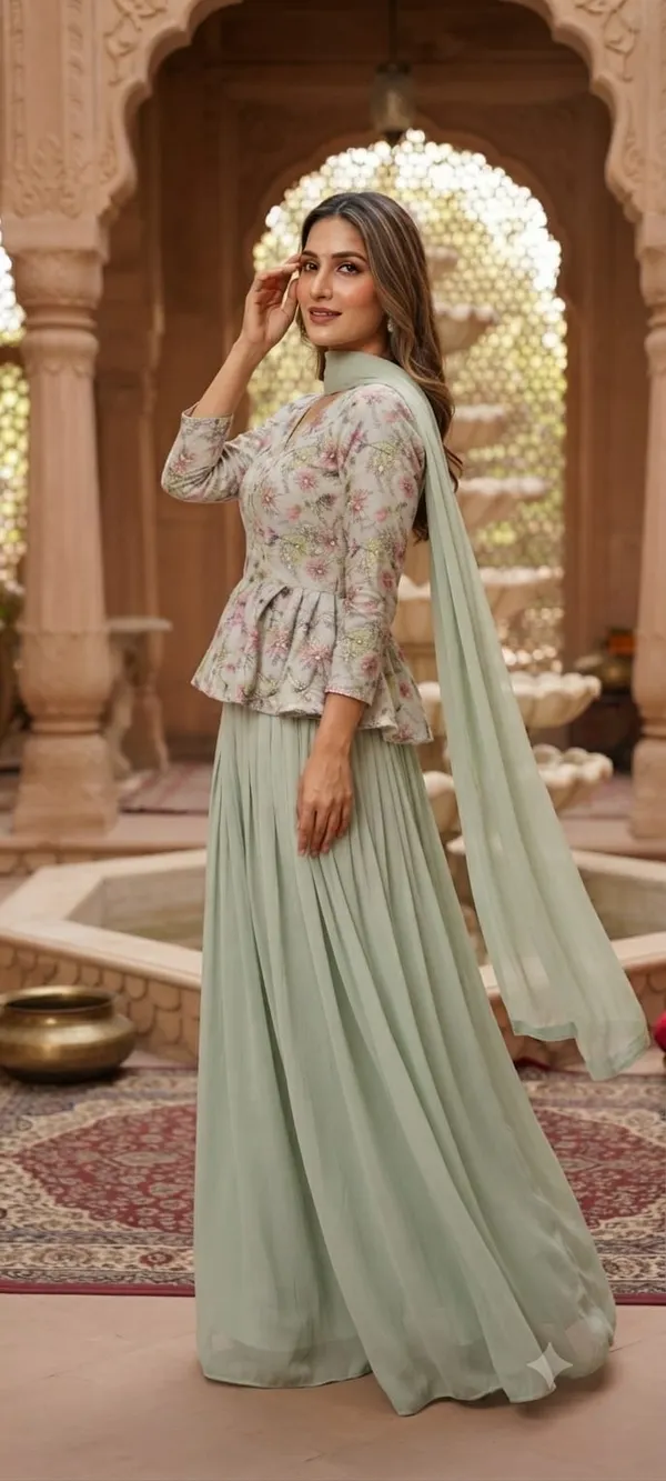 Mint_Green_Floral_Handwork_Indo-western