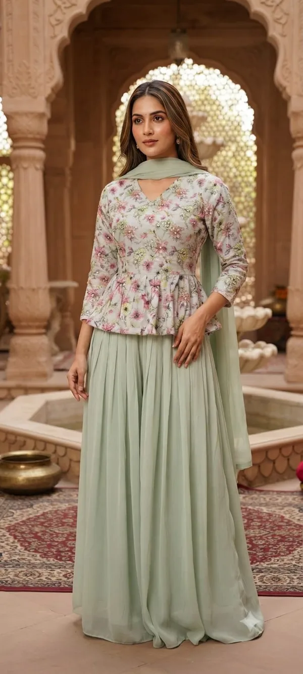 Mint_Green_Floral_Handwork_Indo-western