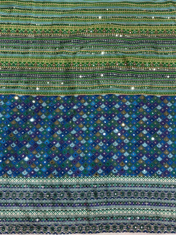 Peacock_Patchwork_Chinnon_Silk_Saree_with_Hand_work_&_Blouse_Piece