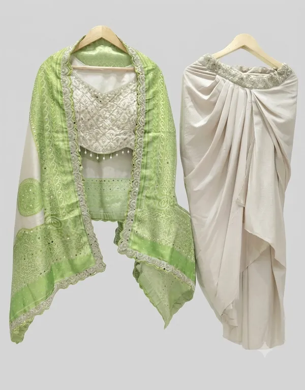 Pista_Green_Bandhani_Print_Cowl_Indo-western