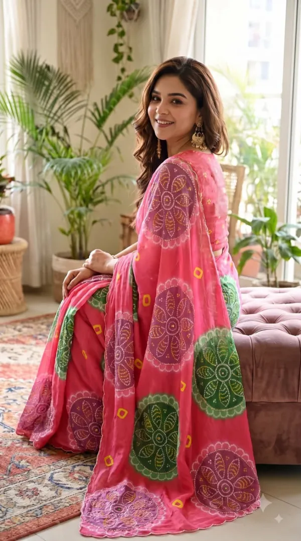 Rani_Pink_Bandhani_Print_Cutdana_Handwork_Chiffon_Saree