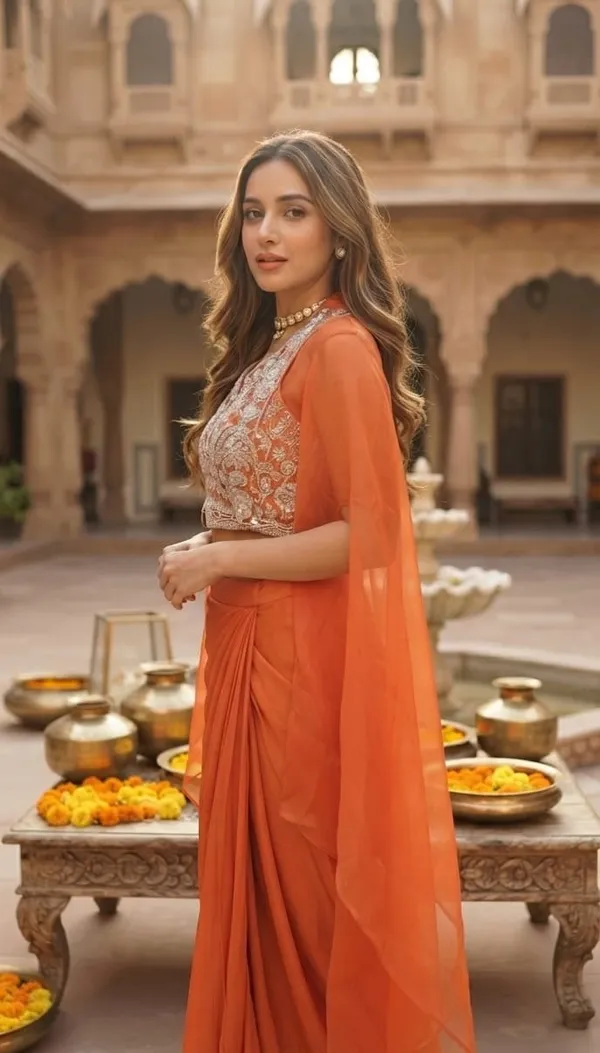 Rustic_Orange_Indo-western_with_Handwork