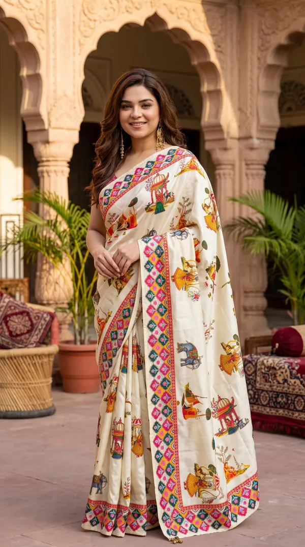 Off-White_Soft_Crepe_Satin_Saree_with_Handwork_&_Blouse_Piece