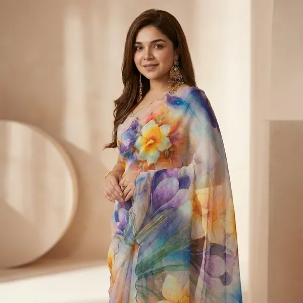 Rainbow_Pastel_Floral_Print_Georgette_Saree_With_Delicate_Hand_Work_&_Blouse_Piece