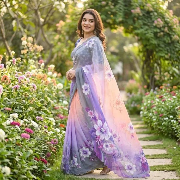 Lilac_Grey_Ombre_Floral_Georgette_Saree_With_Delicate_Hand_Work_&_Blouse_Piece