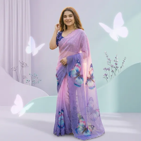 Lavender_Butterfly_Print_Georgette_Saree_With_Delicate_Hand_Work_&_Blouse_Piece