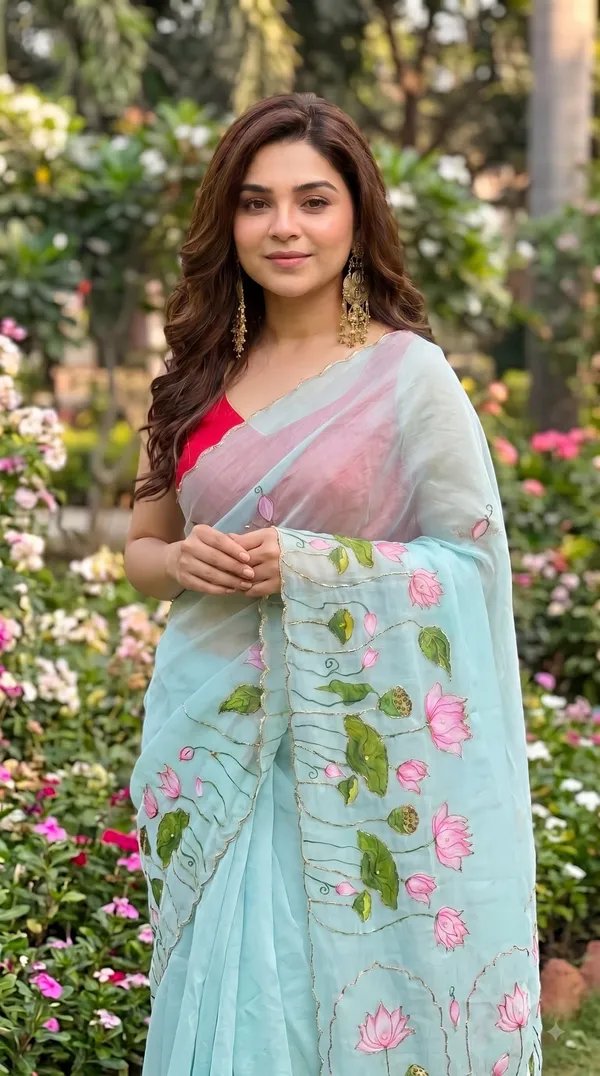 Neel_Kamal_Digital_Print_Khatli_Handwork_Saree_With_Heavy_Border_&_Blouse_Piece